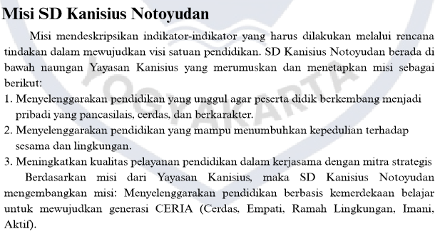 Misi SD Kanisius Notoyudan