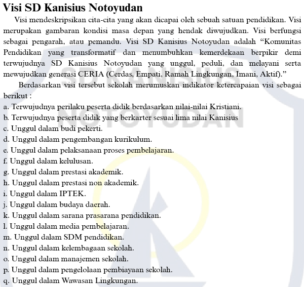 Visi SD Kanisius Notoyudan